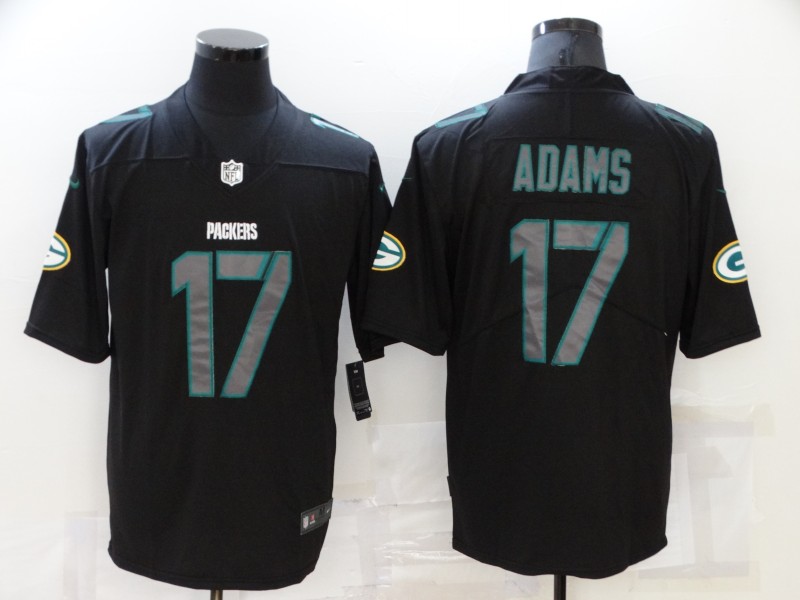 Men's Green Bay Packers Davante Adams #17 Black Team Jersey